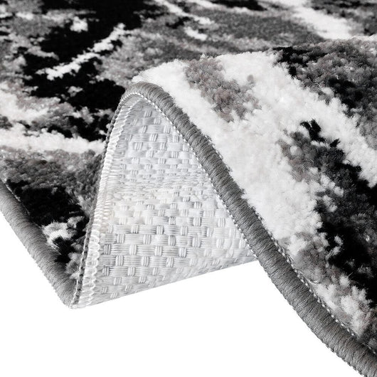 Tappeto Salotto Bagno 120x180 cm Effetto Marmo Arredo Camera Scendiletto Pelo Corto Grigio