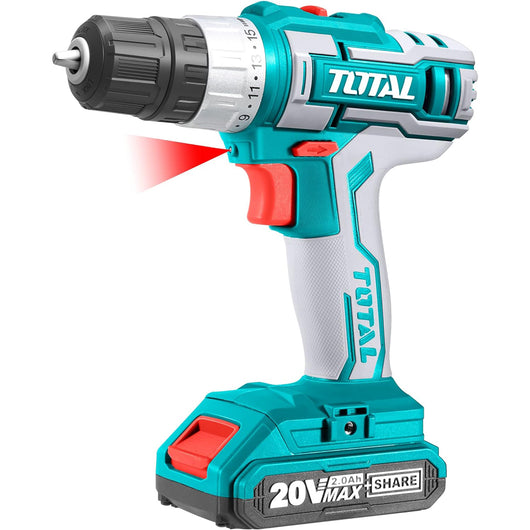 TRAPANO AVVITATORE A BATTERIA 20V 45Nm CON BATTERIA E CARICATORE INCLUSI TOTAL TOTTDLI20024