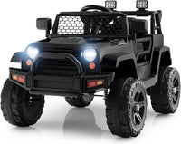 12V Auto per Bambini con Telecomando, Macchina Elettrica con Fari Luminosi, Musica, Porta USB e Aux, Velocità 2,5-4,5 km/h, Regalo per Bambini 3-7 Anni (Nero)