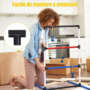 Ladder Ball Gioco Golf Toss, Gioco per Interno ed Esterno con 6 Palline e Borsa per Il Trasporto, Segnapunti Incorporato