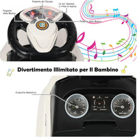 3 in 1 Macchina Cavalcabile a Spinta per Bambini, con Clacson Musica Luce Portaoggetti Sotto Sedile, Auto a Spinta per Bambini di 1-3 Anni (Bianco)