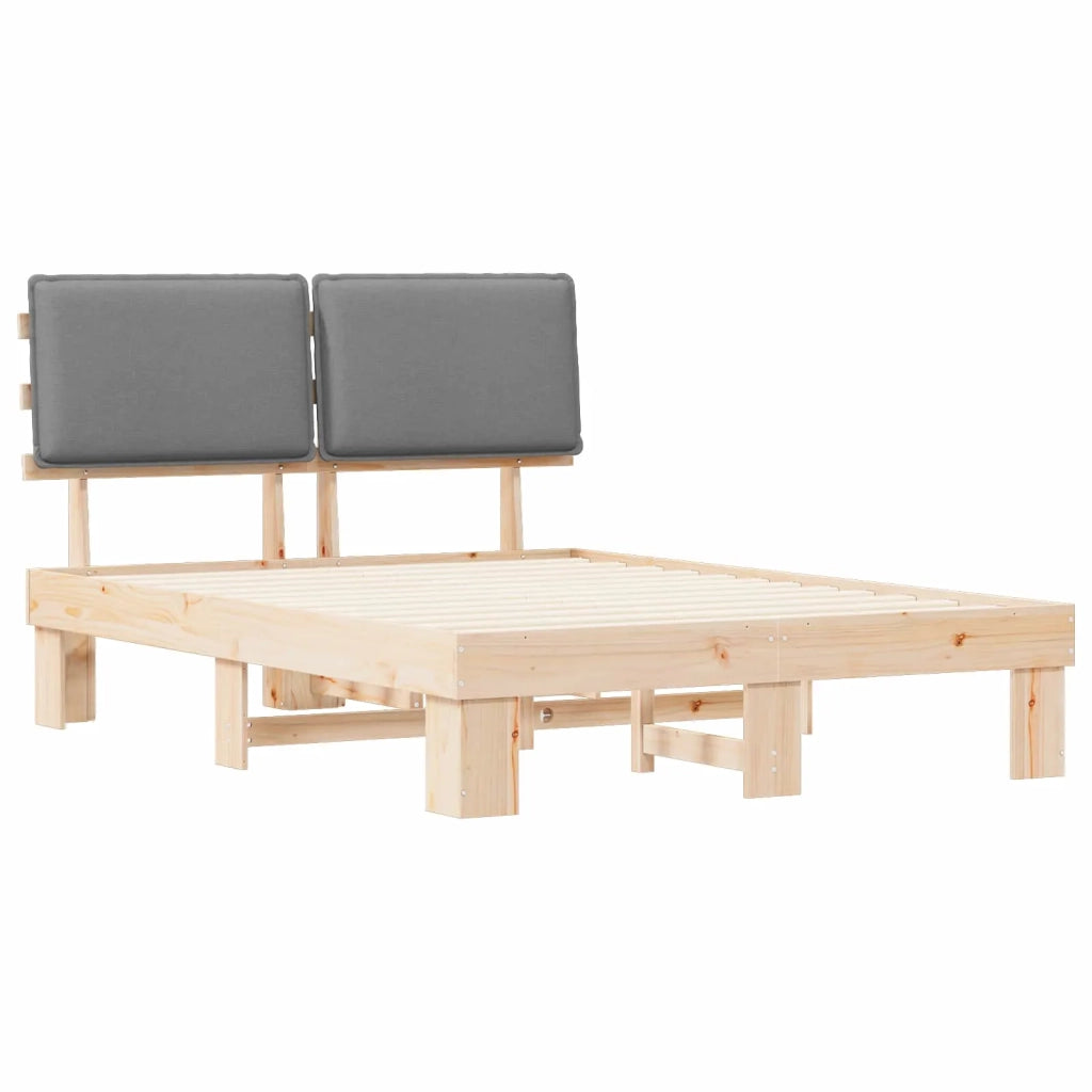 Letto con Testiera Rivestita Grigio chiaro 140 x 200 cm 877274