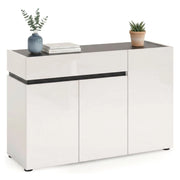 Madia Bajardo, Credenza 2 Ripiani Made in Italy, 120x42x80h cm Bianco Lucido