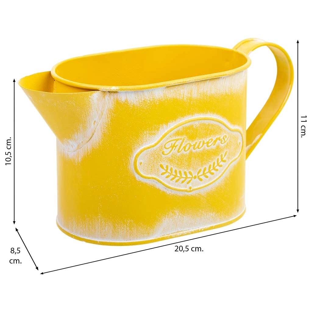 Annaffiatoio in metallo giallo 20,5x8,5x105/11h cm