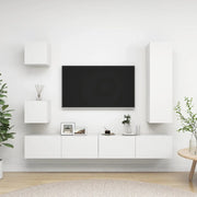 Set di Mobili Porta TV 5 pz Bianco in Legno Multistrato 3078697