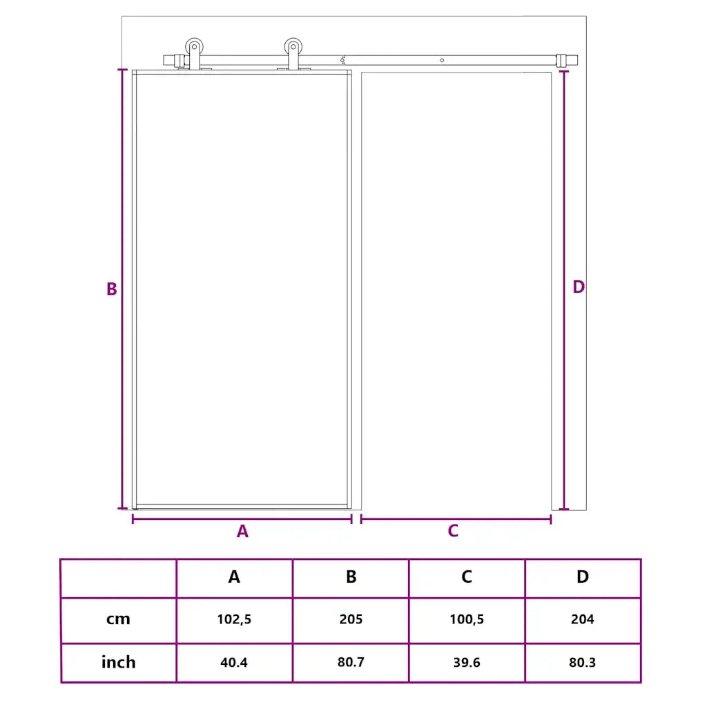Porta Scorrevole in Vetro ESG e Alluminio 102,5x205 cm Bianca 151677