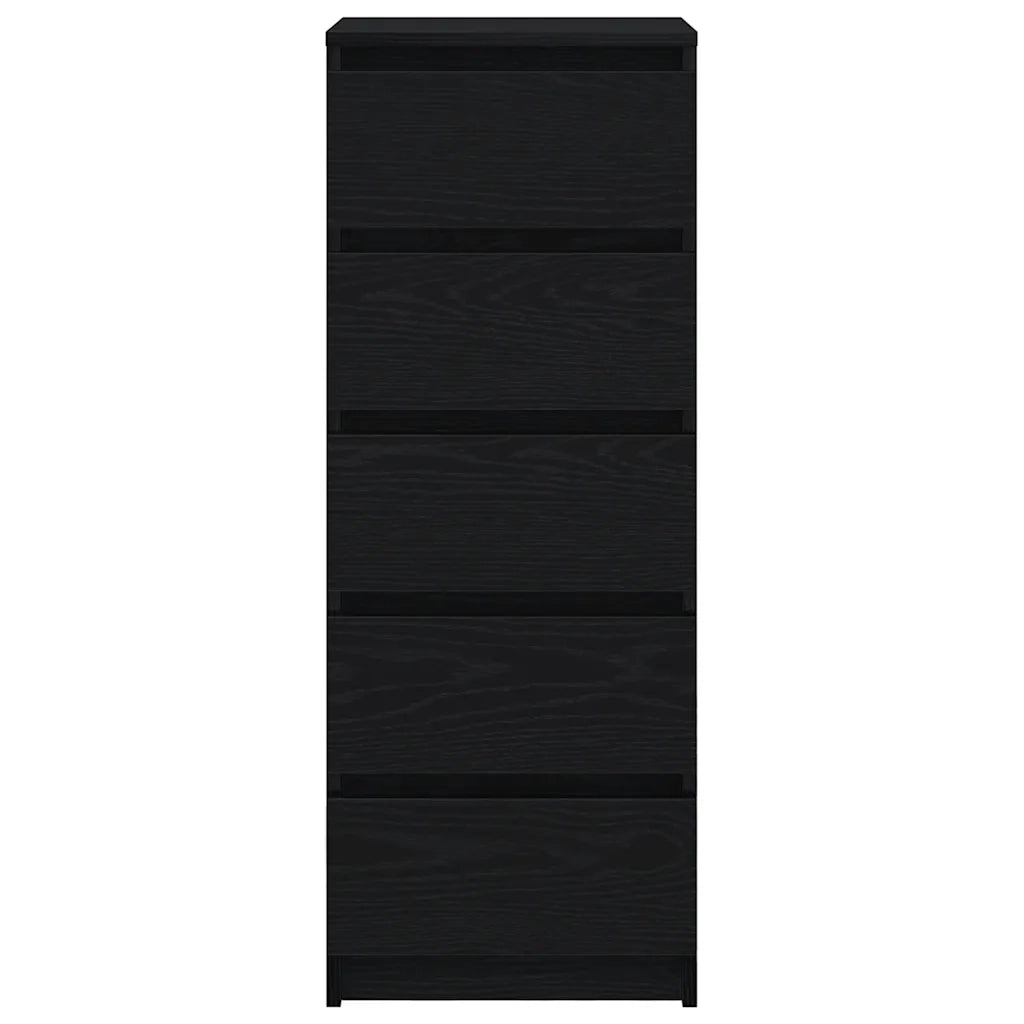 Credenza con Cassetti Rovere Nero 37,5x35x99 cm Truciolato 861761
