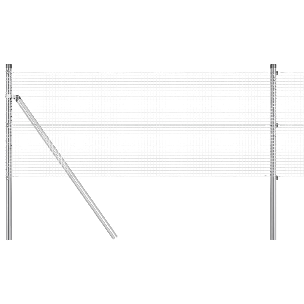 Recinzione in Rete Saldabile con 13 Pali 0.5x100 m Acciaio Galvanizzato
