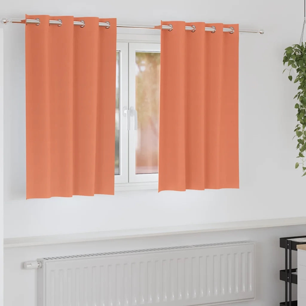 Tende Blackout con Anelli 2 pz Terracotta 140 x 140 cm 4107413