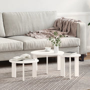 vidaXL Tavolino da salotto 3 pcs Bianco 47.5 x 47.5 x 27 cm