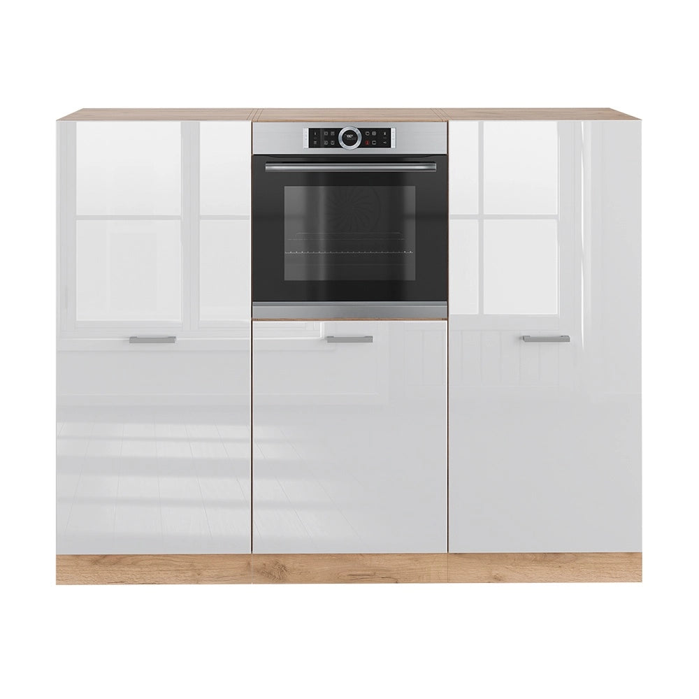 Cucine componibili piccole R-Line Bianco lucido/Rovere dorato 180 cm senza piano di lavoro Vicco