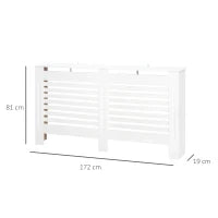 Copritermosifoni a Doghe con Ripiano Portaoggetti, in Legno, 172x19x81 cm, Bianco