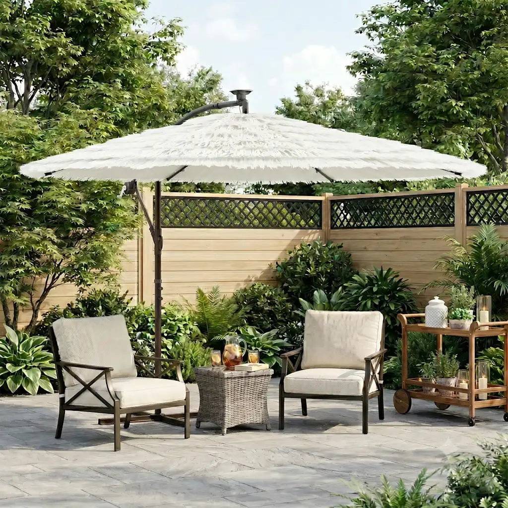 Ombrello | Parasolne Giardino con Palo in Acciaio Bianco 290x290x238 cm