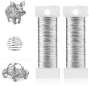 Filato per fiori - Ultra-dun e resistente - Argento - Modello - Ideale per artigianato e decorazione - 2 rotoli da 50 m