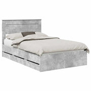 Letto matrimoniale | Letto per adulti | Struttura del letto con cassetto Grigio cemento 135 x 190 cm