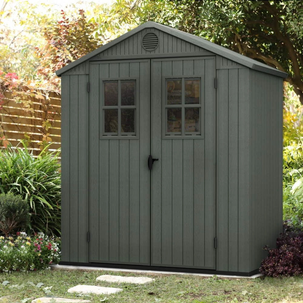 Casetta da Giardino in Resina Keter Darwin 6x4 con Finestre Colore: Verde