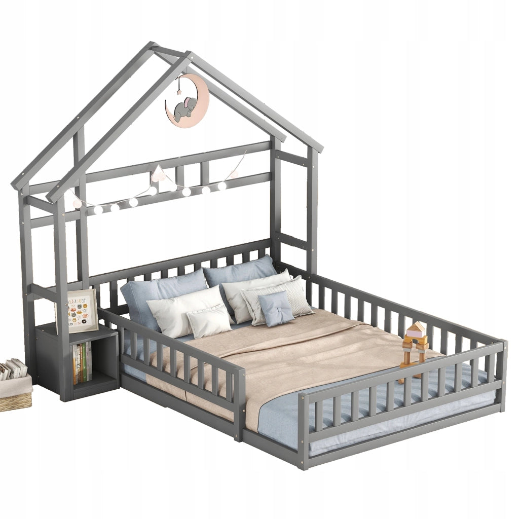 Letto singolo per bambini - Xylo - 140x200 cm - Grigio