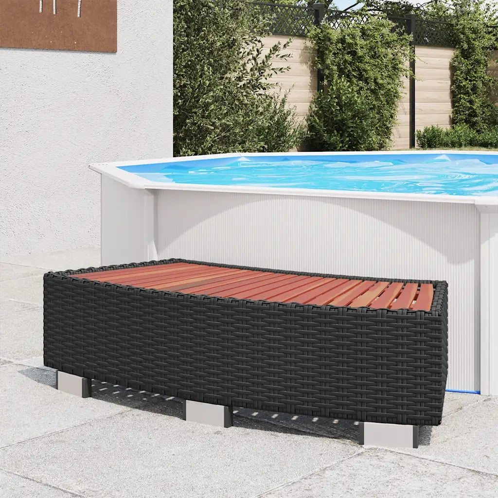 Scalino per Spa in Polyrattan 92x45x25 cm Nero CFW1393987