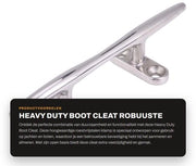 Cleat da Imbarco in Acciaio Inossidabile 316 - Base Aperta - 12,5 cm - Klamp Nautico - Argento - Resistente ai Colpi - Cleat da Imbarco