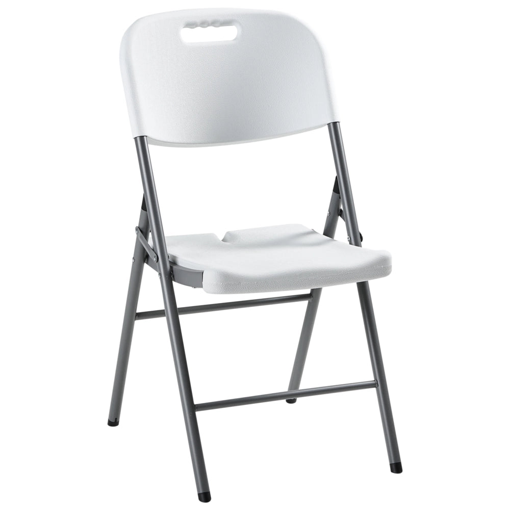 Set da pranzo da giardino a 6 posti Materiale sintetico bianco 180 x 74 Tavolo e 4 sedie pieghevoli con gambe in metallo
