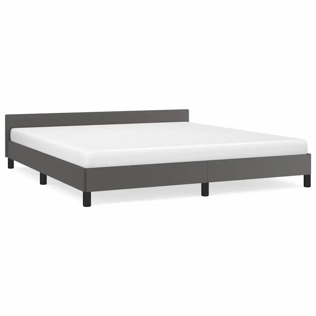 Giroletto con Testiera senza Materasso-Struttura Letto Grigio 180x200 cm