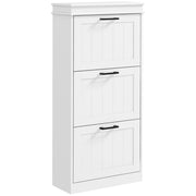 Armadio per scarpe con 3 ante e ripiani regolabili ¨C zephmum ¨C Bianco 60x30x120 cm