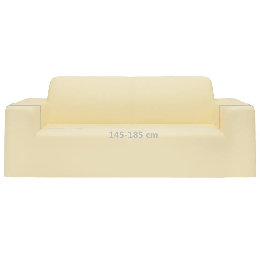 Fodera Elasticizzata Divano 2 Posti in Jersey Poliestere Crema CFW5878268