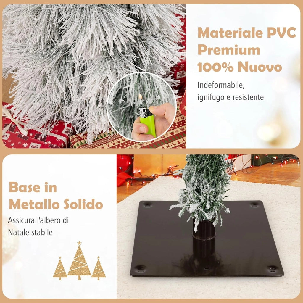 Set di 3 Alberi di Natale Artificiali, Alberi di Natale con Luci LED e Rami Densi e Realistici, Decorazione Natalizia per Casa, Ufficio e Negozio (Stile 4)
