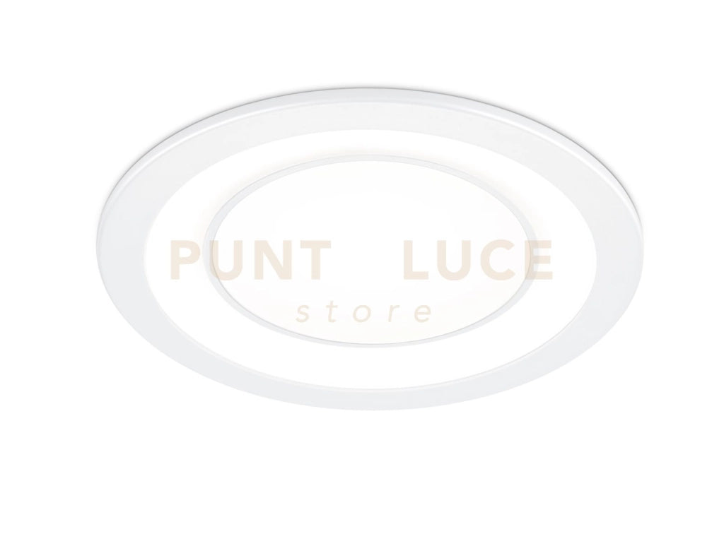 CORE FARETTO DA INCASSO PLASTICA BIANCA SATINATA TRIPLA ACCENSIONE INDIPENDENTE D. 14,5CM LED 10W · 1x 1040lm, 3000K