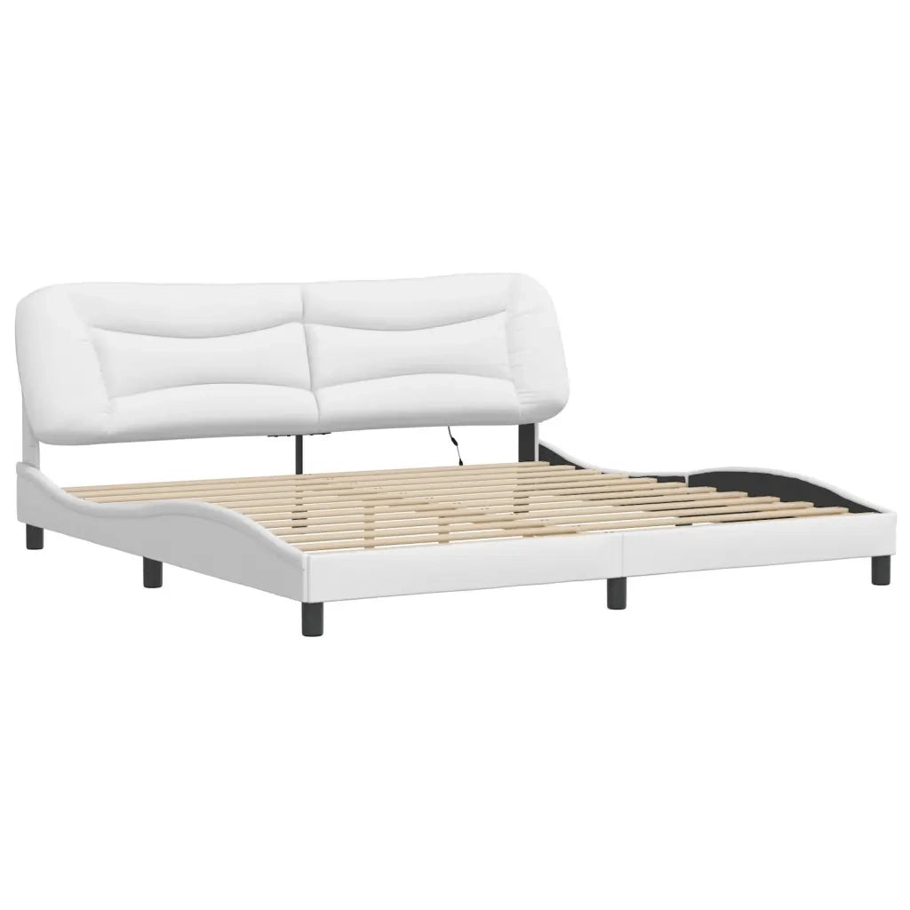 Giroletto con LED senza Materasso-Struttura Letto Hvar Bianco 200x200 cm