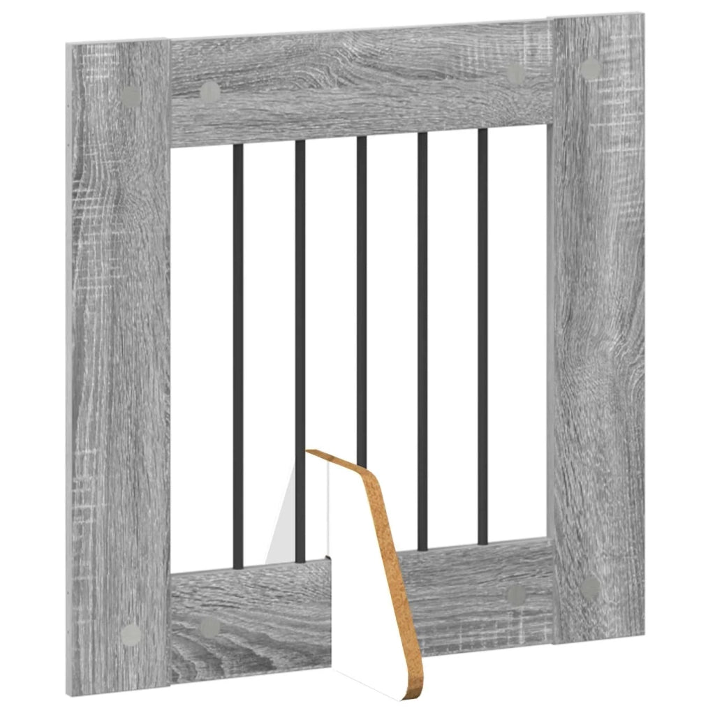 Cancello per cani con supporti 8 pz Grigio Sonoma 60 x 60 cm CFW8312655