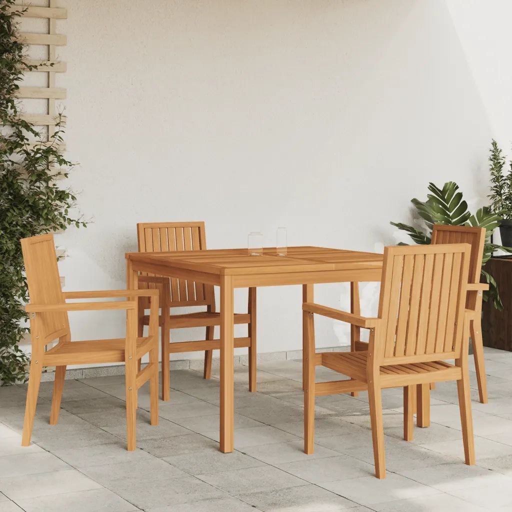 Set da Pranzo per Giardino 5 pz in Legno Massello di Teak 3157912