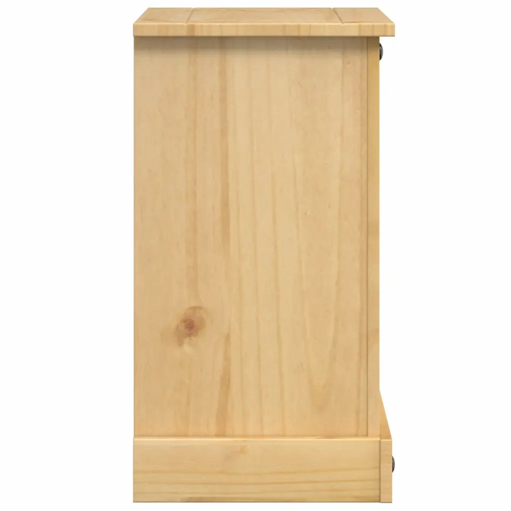 Comodino | Armadio da Notte | Mobiletto da notte Corona 45x35x64 cm in Legno Massello di Pino