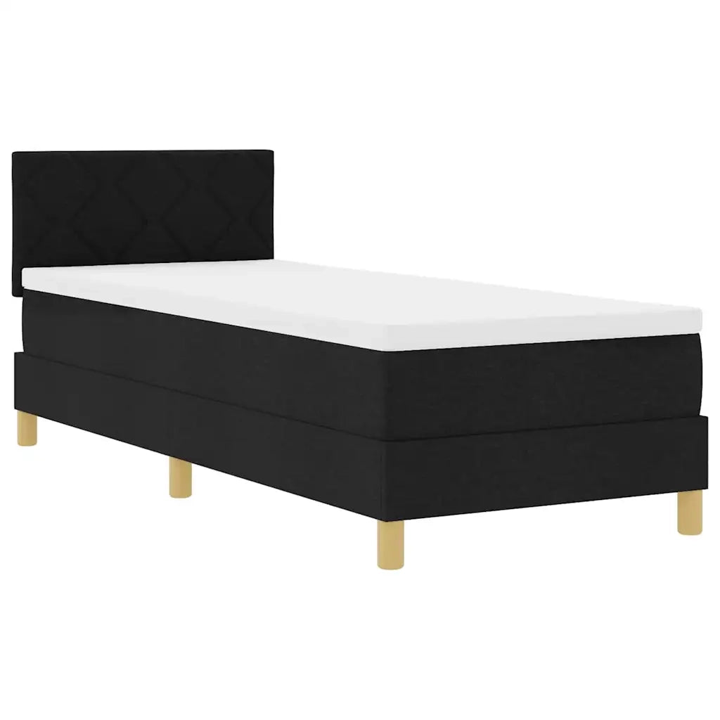 Letto a Sorgente LED con cuscino Nero 80 x 200 cm Tessuto 3342473