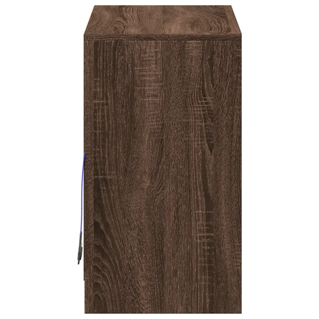 Credenza con LED Rovere Marrone 72x34x61 cm Legno Multistrato