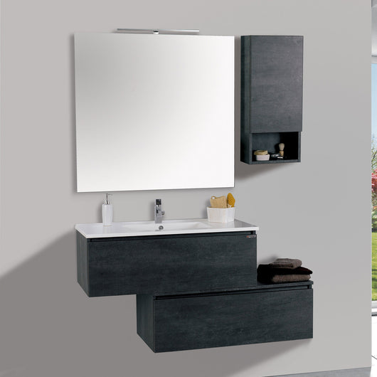 Mobile da Bagno Sospeso 100cm Pensile P18cm Mazzoni Boston 15 Antracite