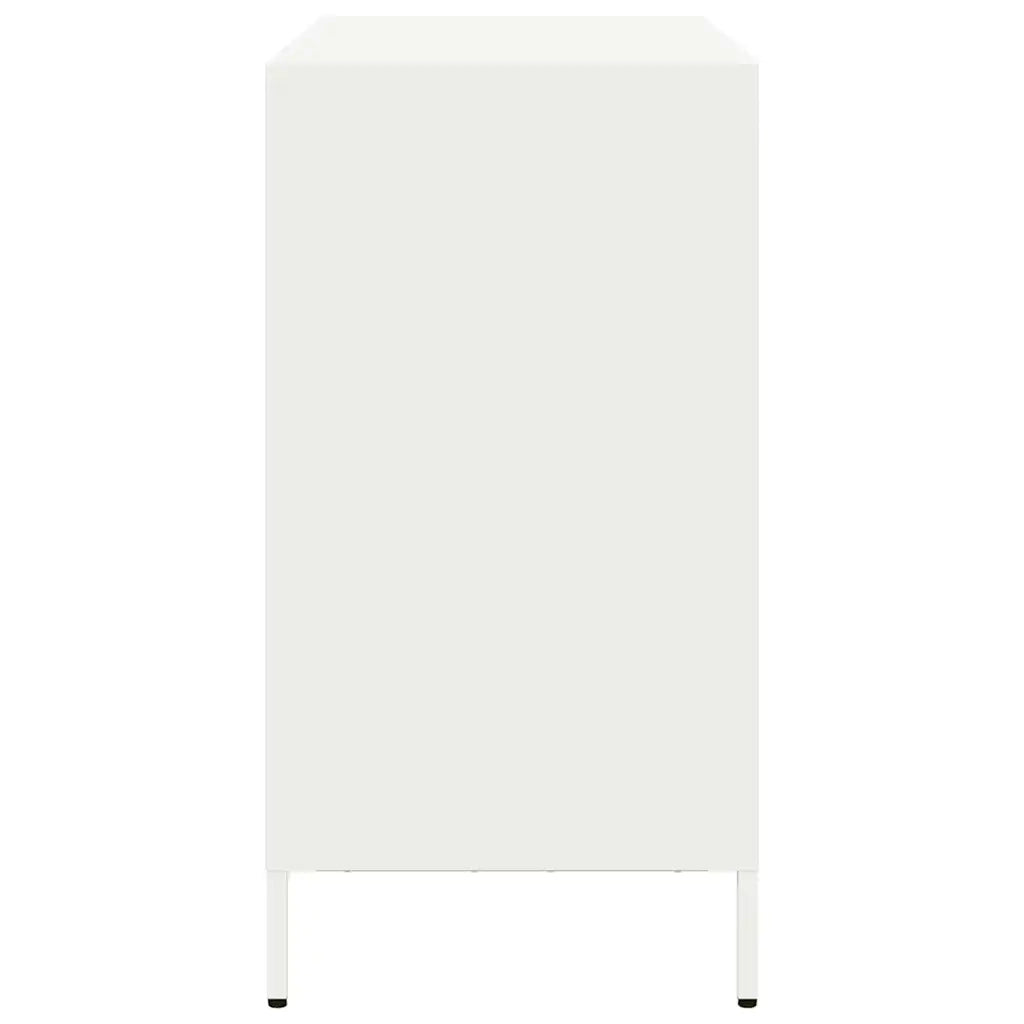 Credenza Bianca 101,5x39x73,5 cm in Acciaio Laminato a Freddo 851267