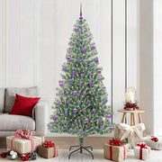 Albero di Natale Artificiale Imbiancato con Luci LED 210 cm