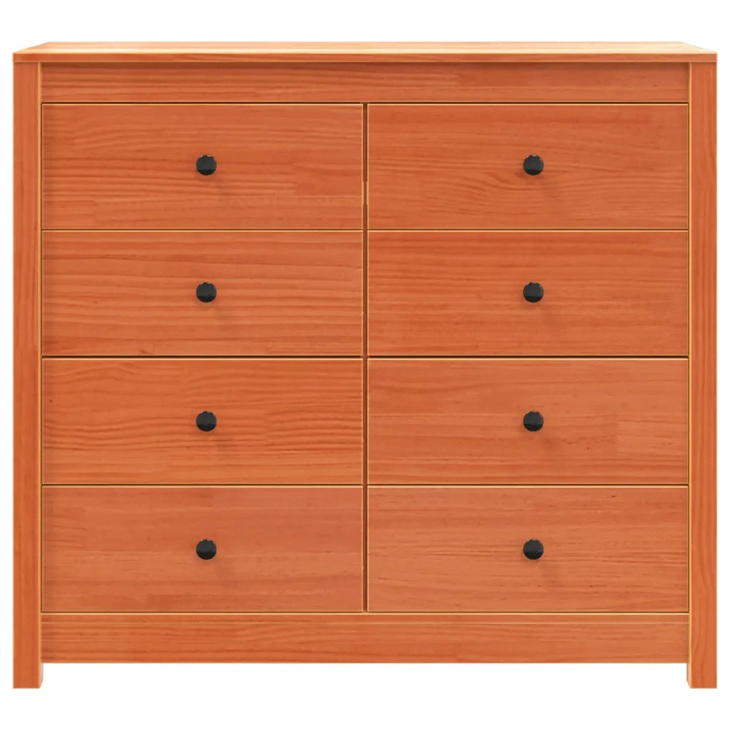 Armadietto Marrone Cera 100x40x90 cm in Legno Massello di Pino CFW3112571