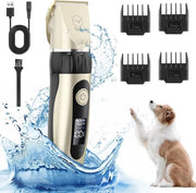 Tondeuse Professionale per Cani - Tondeuse Lunga per Taglio - Silenziosa - Schermo LCD - 4 Accessori per Capelli - Piccoli Cani Gatti Animali Domestici