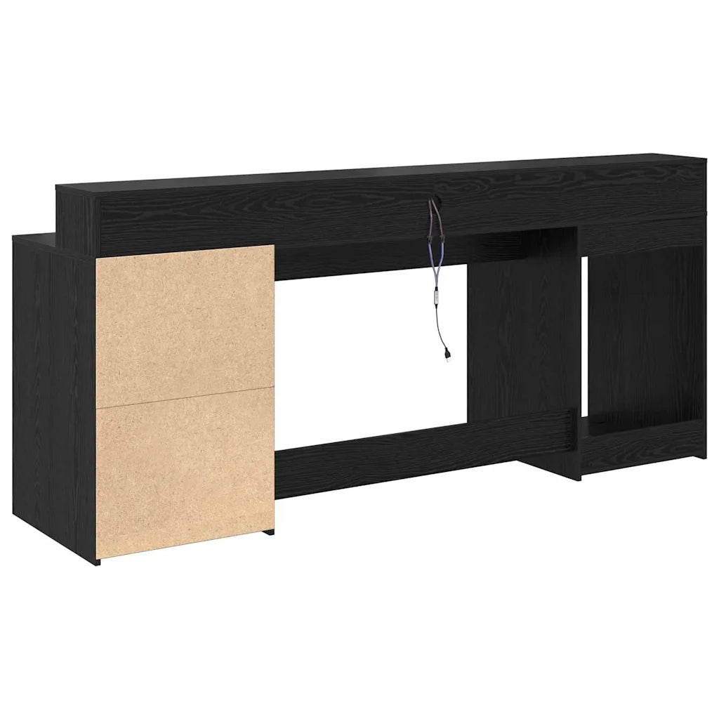 Scrivania Rovere nero 200 x 55 x 91 cm Legno multistrato 3365616