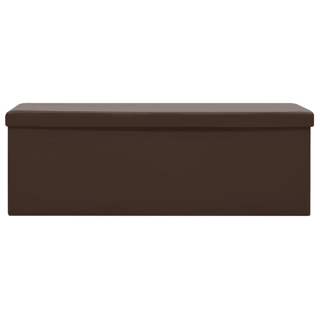 Panca Portaoggetti-Sgabello-Panca con Contenitore Pieghevole Marrone in PVC