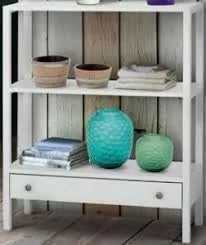 Libreria laccata bianca con cassetto 90x32x105 (732) - Mobili 2G