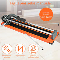 Tagliapiastrelle Manuale Professionale di 61 cm, diagonale di 40,5cm, con scala graduata Precisa rimovibile, rotella di taglio in carburo di tungsteno, per piastre di pavimento e soffitto