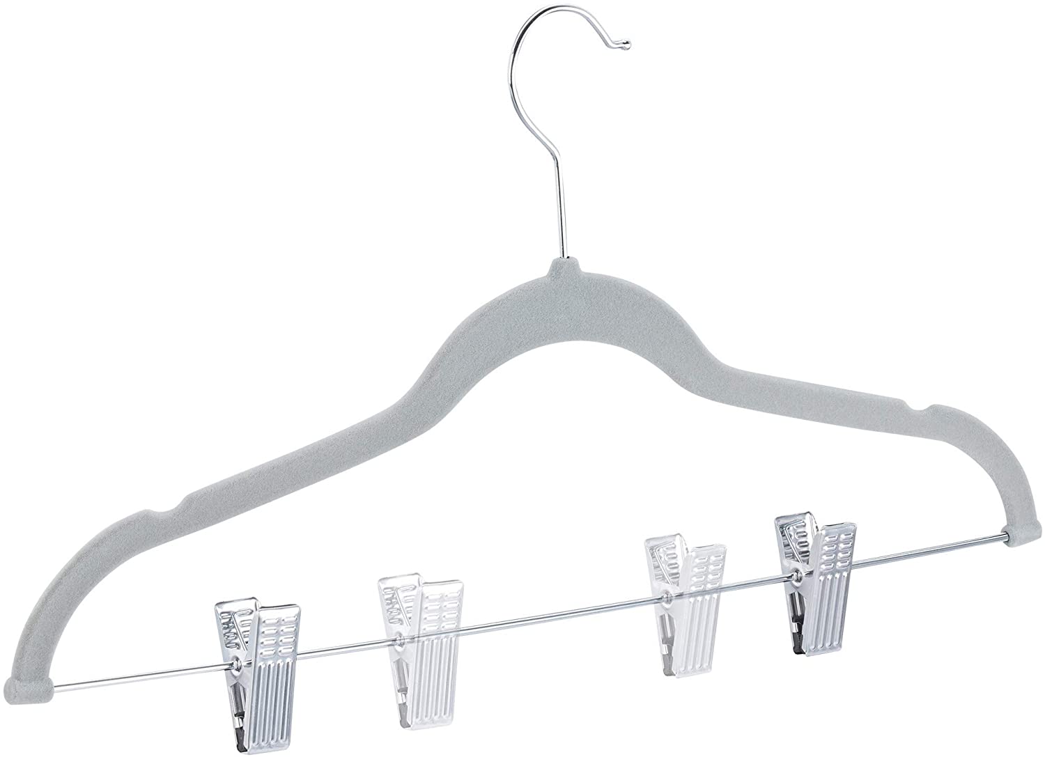 Set di 12 grucce con clip in velluto grigio 13_0000754_2