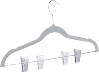 Set di 12 grucce con clip in velluto grigio 13_0000754_2