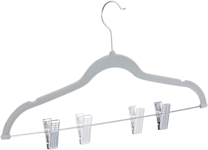 Set di 12 grucce con clip in velluto grigio 13_0000754_2