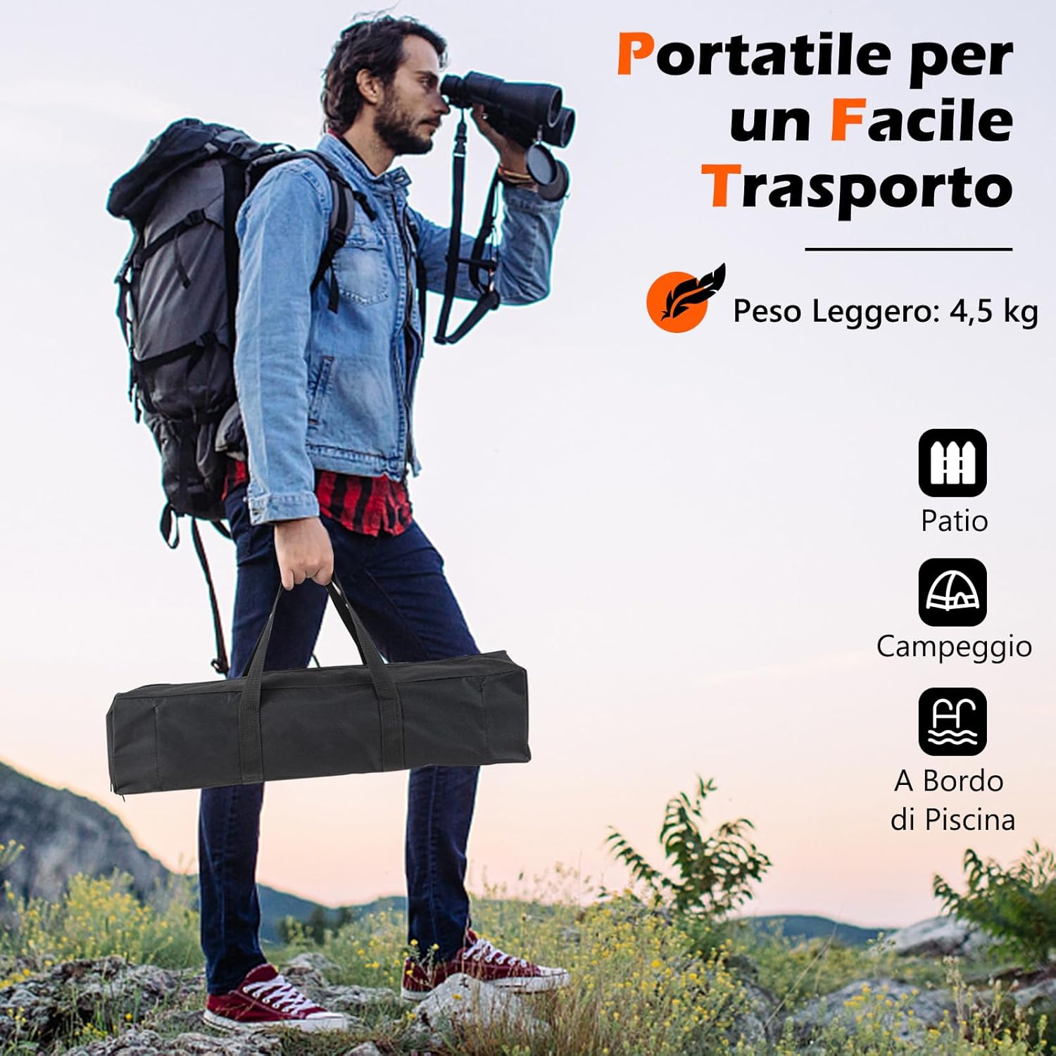 Griglia Barbecue da Campeggio, Barbecue Pieghevole Portatile 3 in 1 con Griglie in Acciaio Inossidabile, per Picnic, Campeggio, Cortile e Patio