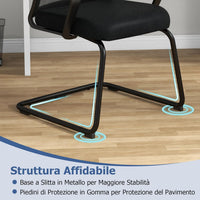 Sedia da Ufficio, Sedia da Conferenza con Supporto Lombare, Sedia Ergonomica con Base in Metallo, 62 x 59 x 94 cm