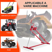 Sollevatore per Rasaerba Sollevamento per Trattore Tagliaerba, Carico Fino a 400 kg (Rosso)